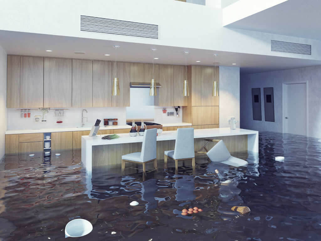 flooded kitchen